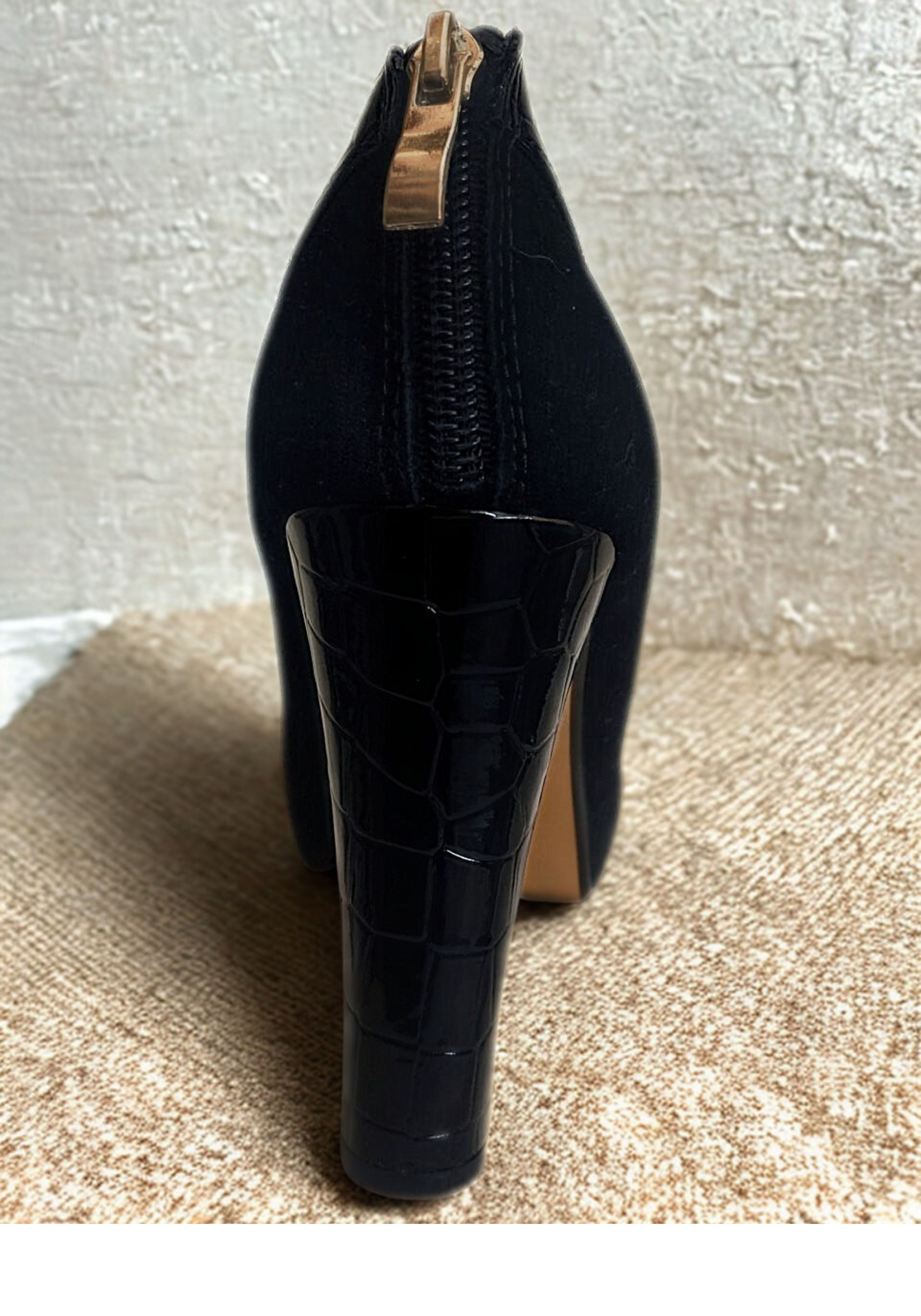 PRAGA | Zapato Tacón Croco Elegante